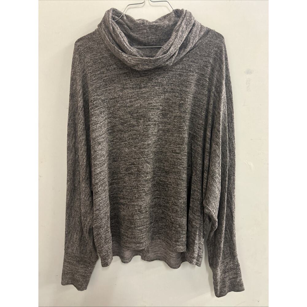 Lucky Brand Gray Cowl Neck Long Dolman Sleeve Sweater Top Womens Size Lg